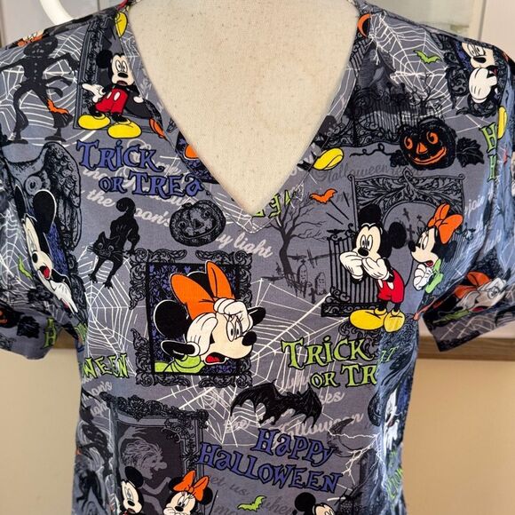 Disney Halloween Mickey Mouse Scrub Top - Picture 2 of 6